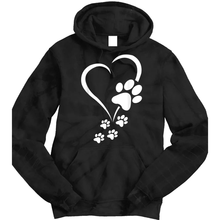 Dog Paws Hearts Baby Dogs Dog Paw Dog Paw Print Tie Dye Hoodie