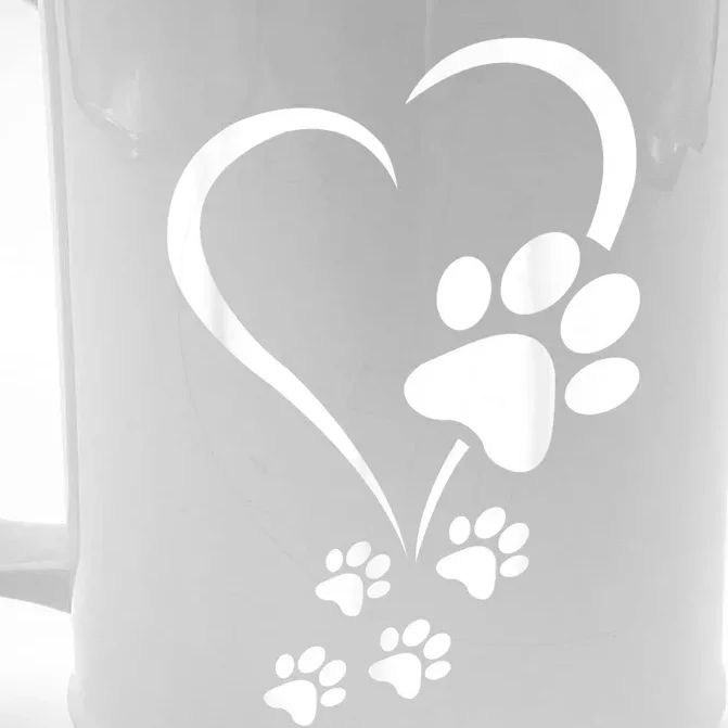 Dog Paws Hearts Baby Dogs Dog Paw Dog Paw Print Front & Back Beer Stein