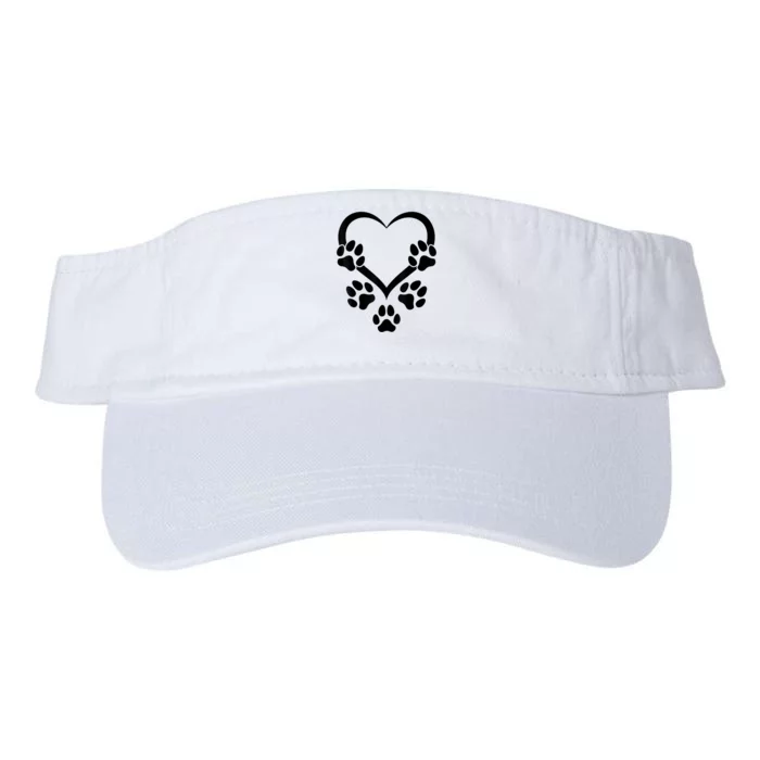 Dog Paw Heart Baby Dogs Dog Paws Hearts Dog Paw Valucap Bio-Washed Visor