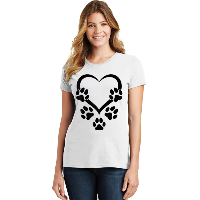 Dog Paw Heart Baby Dogs Dog Paws Hearts Dog Paw Women's T-Shirt