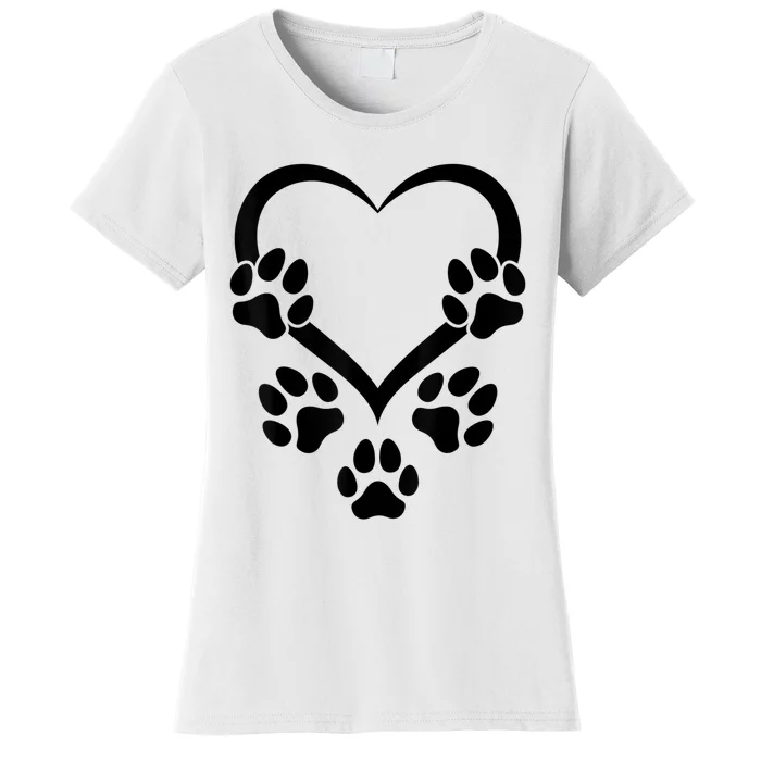 Dog Paw Heart Baby Dogs Dog Paws Hearts Dog Paw Women's T-Shirt