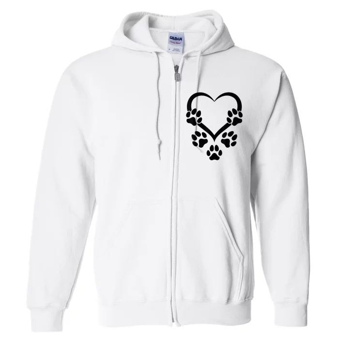 Dog Paw Heart Baby Dogs Dog Paws Hearts Dog Paw Full Zip Hoodie