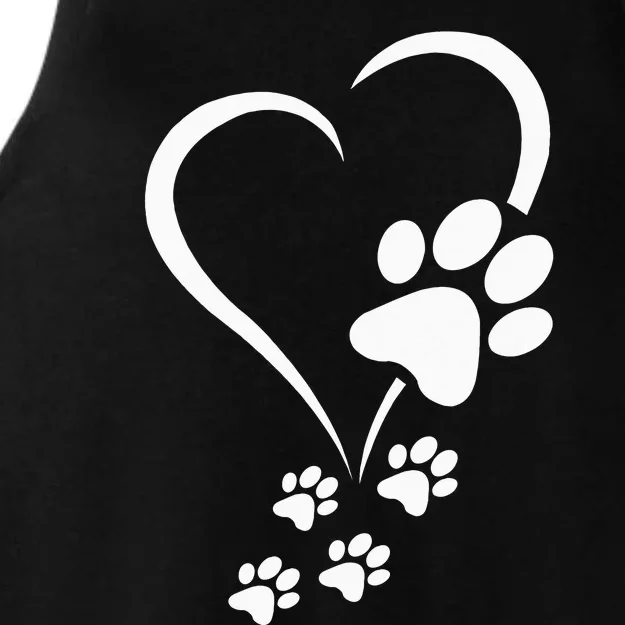 Dog Paw Heart Baby Dogs Dog Paws Hearts Dog Paw Print Ladies Tri-Blend Wicking Tank