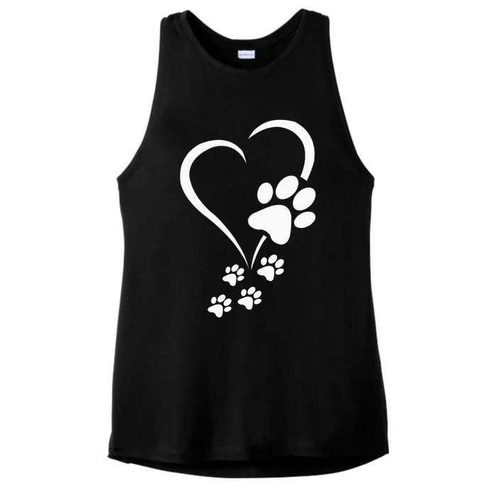 Dog Paw Heart Baby Dogs Dog Paws Hearts Dog Paw Print Ladies Tri-Blend Wicking Tank