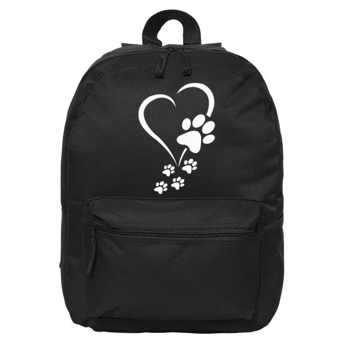 Dog Paw Heart Baby Dogs Dog Paws Hearts Dog Paw Print 16 in Basic Backpack