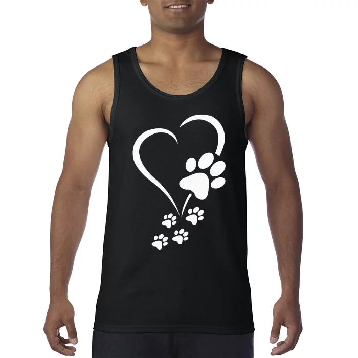 Dog Paw Heart Baby Dogs Dog Paws Hearts Dog Paw Print Tank Top