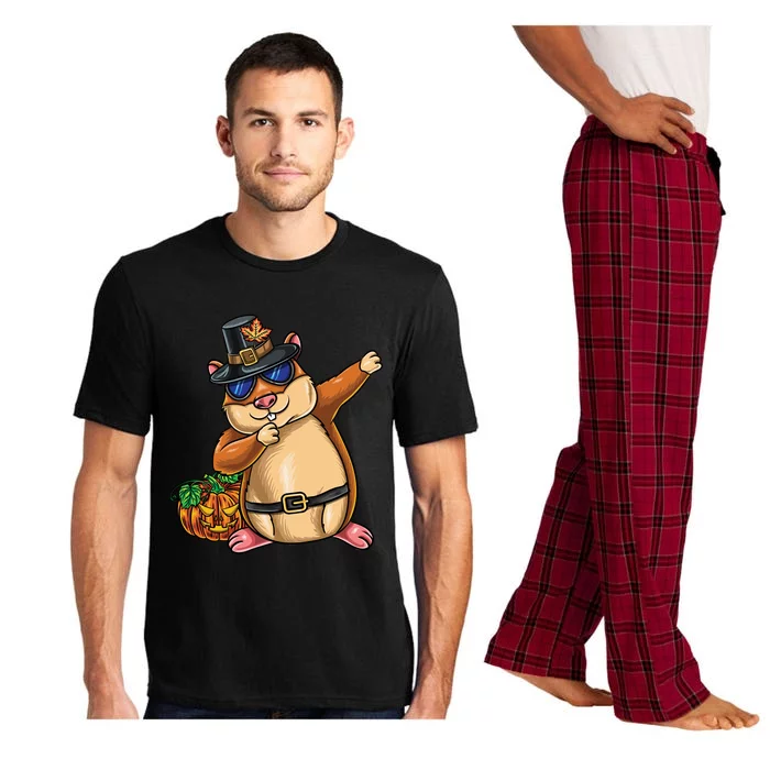 Dabbing Pilgrim Hamster Thanksgiving Cute Gift Pajama Set