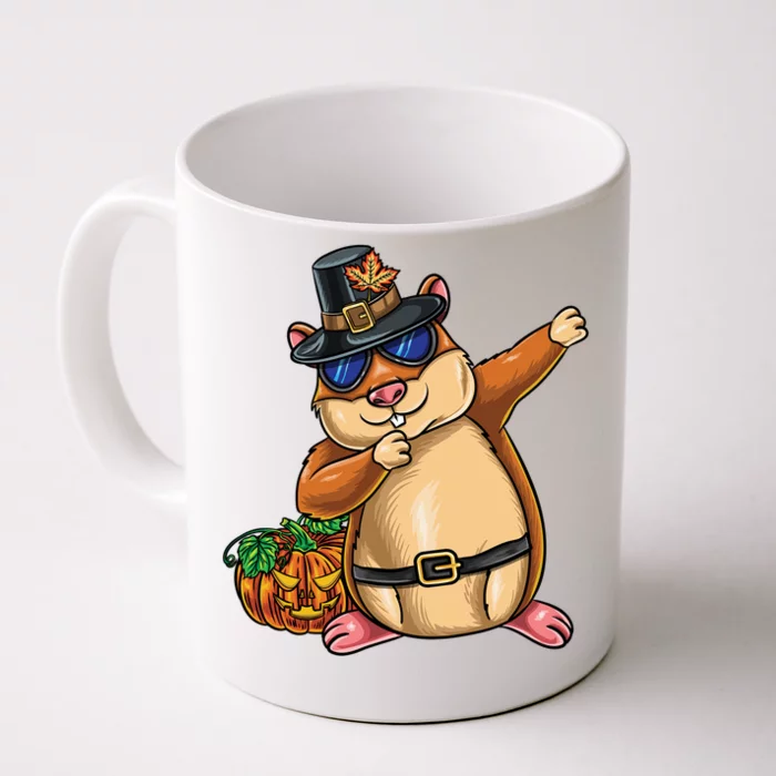 Dabbing Pilgrim Hamster Thanksgiving Cute Gift Front & Back Coffee Mug