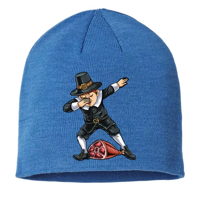 Dabbing Pilgrim Ham Thanksgiving Gift 8 1/2in Sustainable Knit Beanie