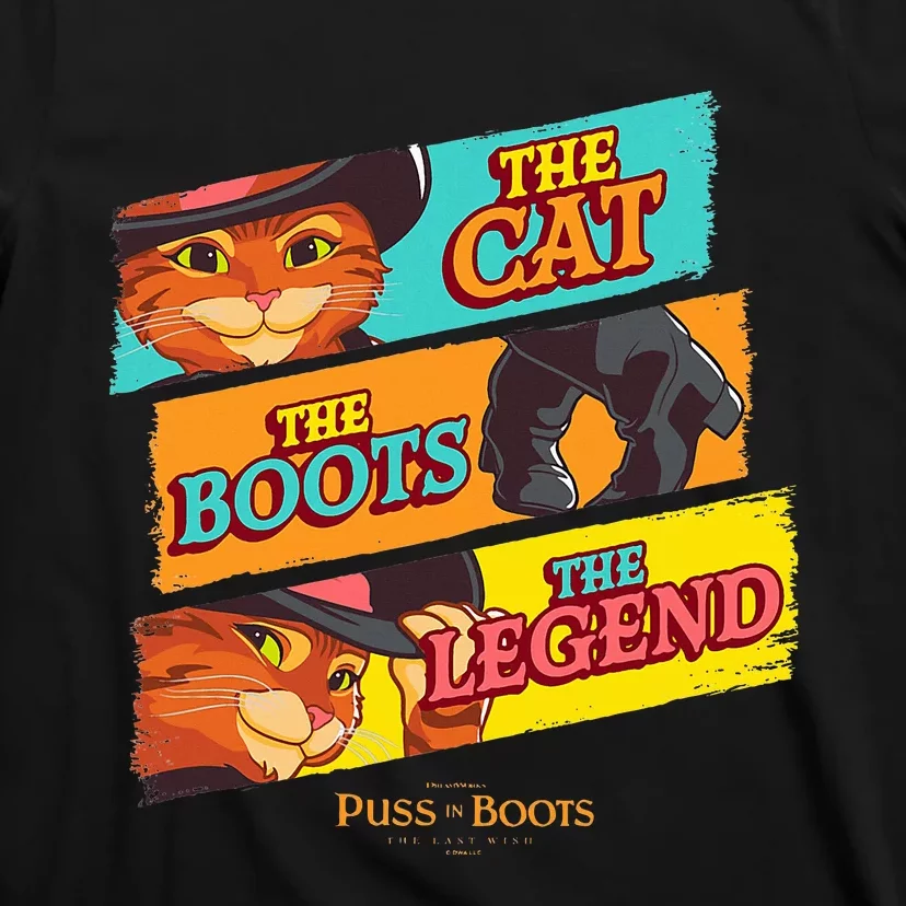 Dreamworks Puss In Boots The Last Wish Logo Panels T-Shirt