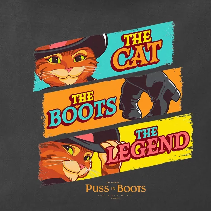 Dreamworks Puss In Boots The Last Wish Logo Panels Zip Tote Bag