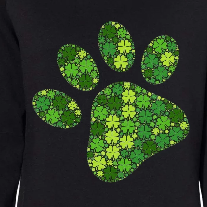 Dog Paw Irish Lucky Green Shamrock Clover St Patricks Day Womens California Wash Sweatshirt