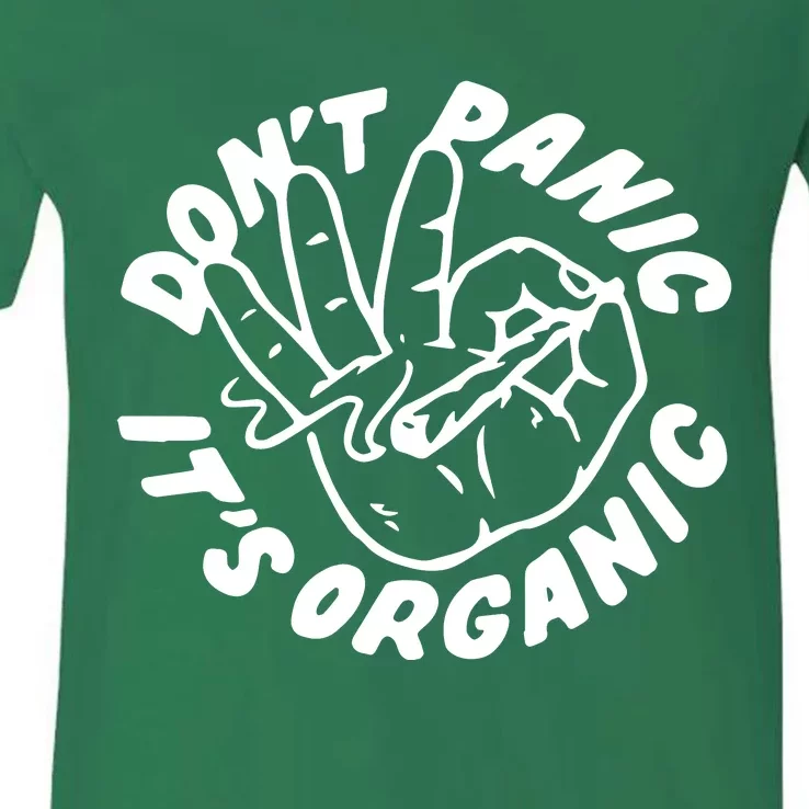 Don’t Panic It’s Organic Weed Joint Marijuana V-Neck T-Shirt