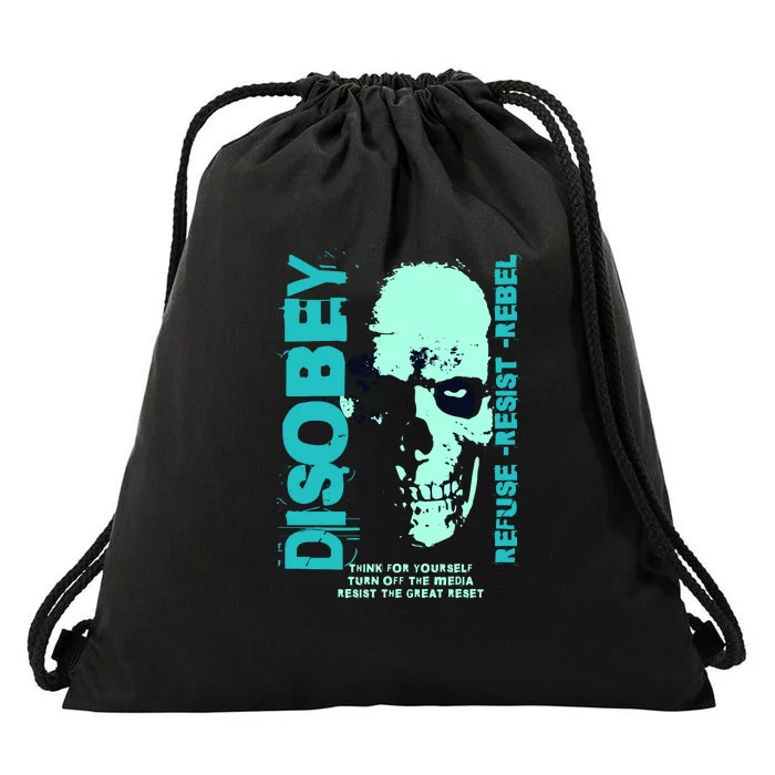 Disobey Politically Incorrect Resist The Great Reset Drawstring Bag