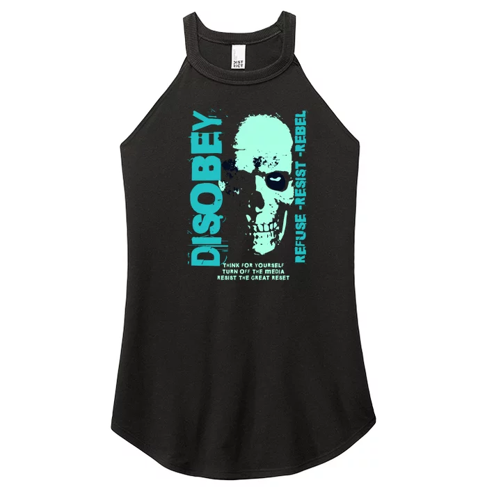 Disobey Politically Incorrect Resist The Great Reset Women’s Perfect Tri Rocker Tank