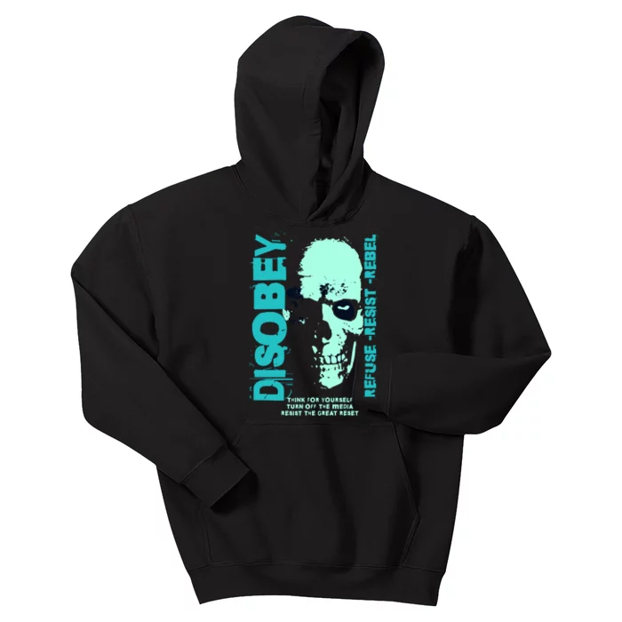 Disobey Politically Incorrect Resist The Great Reset Kids Hoodie