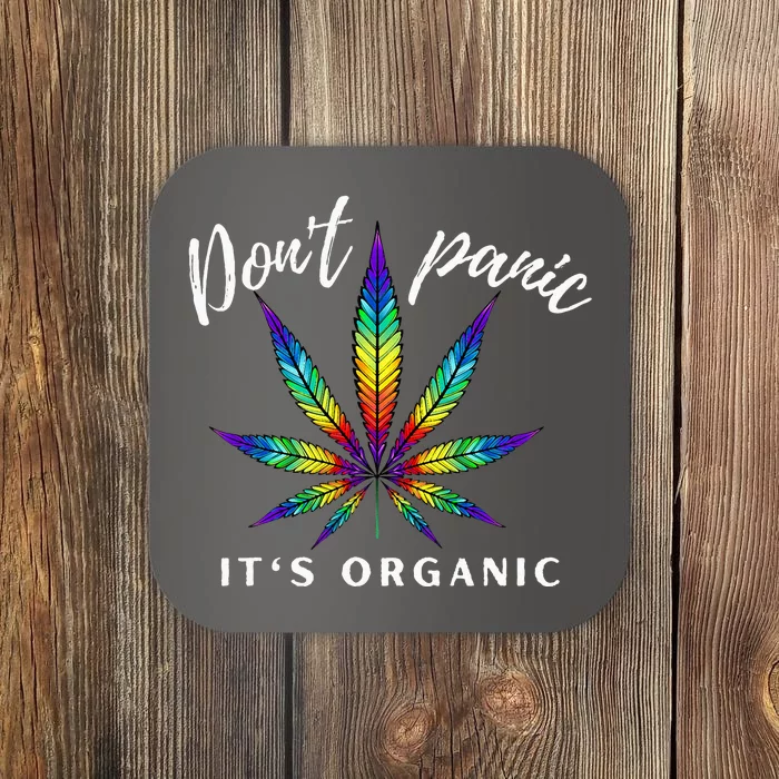 Dont Panic Its Organic Funny Tie Dye Weed Marijuana Coaster