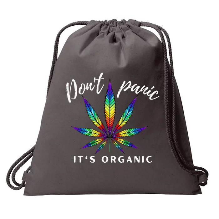 Dont Panic Its Organic Funny Tie Dye Weed Marijuana Drawstring Bag