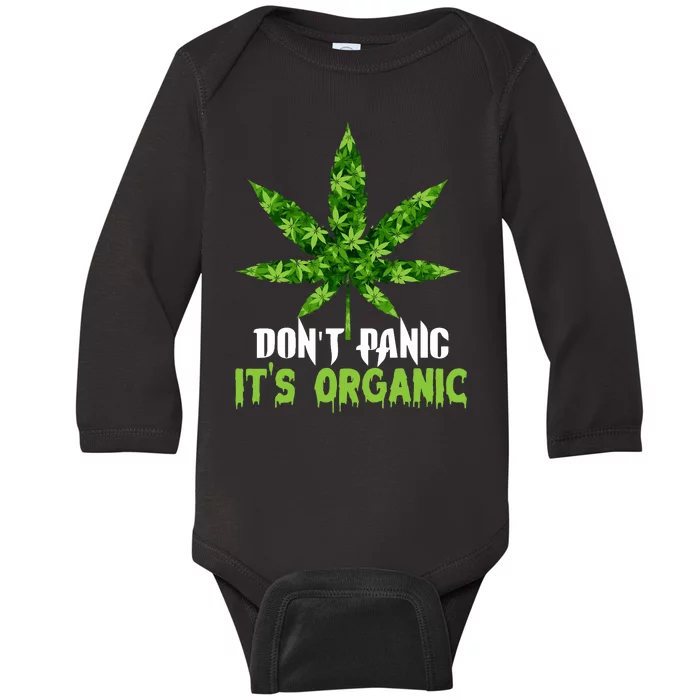 Don't Panic It's Organic Medical Marijuana Baby Long Sleeve Bodysuit