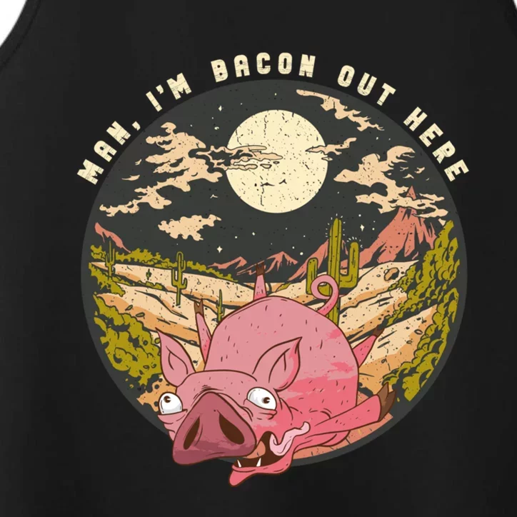 Desert Pig I'm Bacon Out Here Heat Boiled Funny Cute Pig Gift Performance Tank