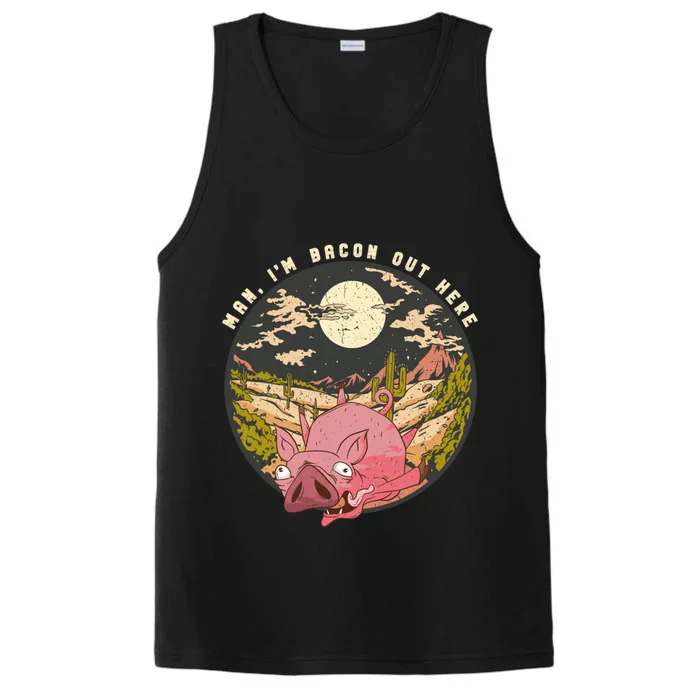 Desert Pig I'm Bacon Out Here Heat Boiled Funny Cute Pig Gift Performance Tank