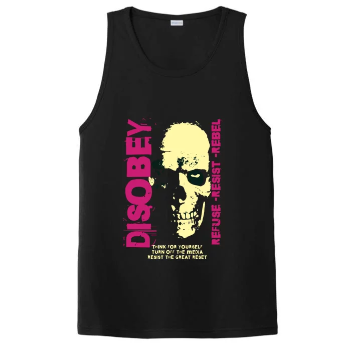 Disobey Politically Incorrect Resist The Great Reset Performance Tank