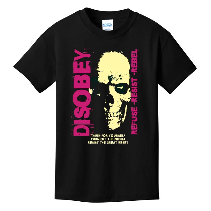 Disobey Politically Incorrect Resist The Great Reset Kids T-Shirt