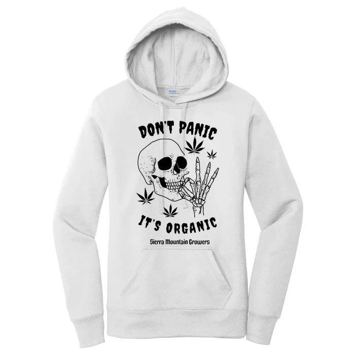 Don’t Panic It’s Organic Sierra Mountain Growers Happy 420 Day Funny Women's Pullover Hoodie