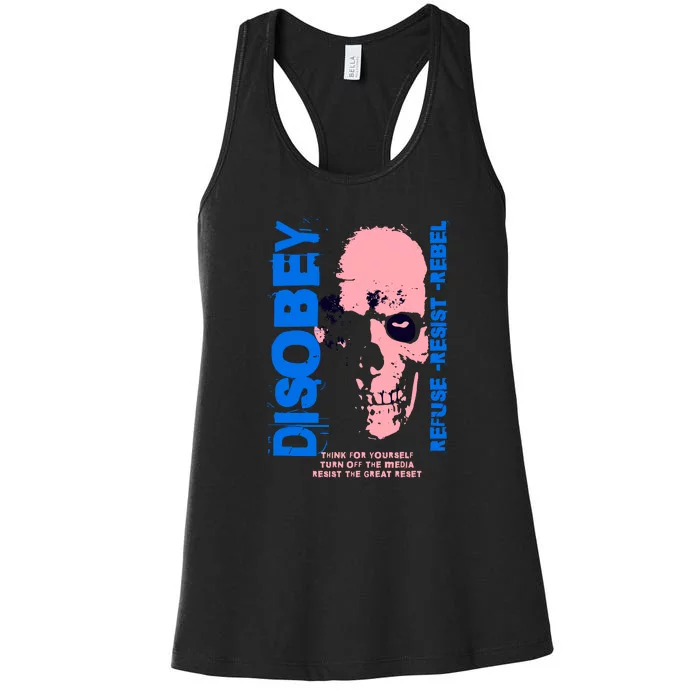 Disobey Politically Incorrect Resist The Great Reset Women's Racerback Tank