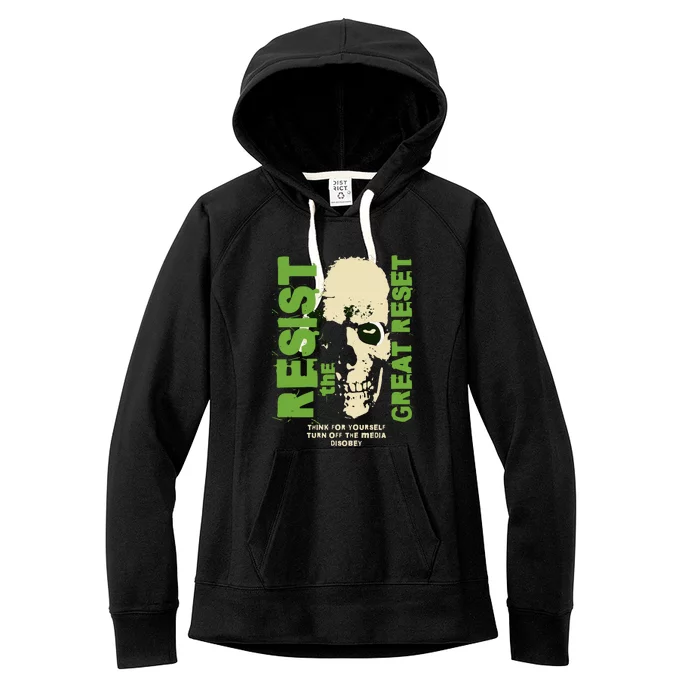 Disobey Politically Incorrect Resist The Great Reset Women's Fleece Hoodie