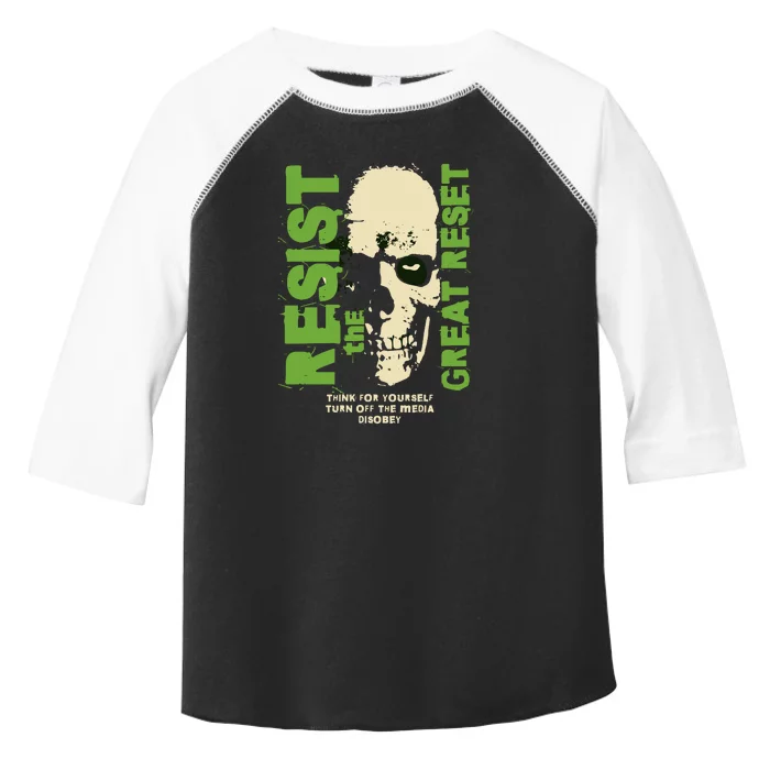 Disobey Politically Incorrect Resist The Great Reset Toddler Fine Jersey T-Shirt