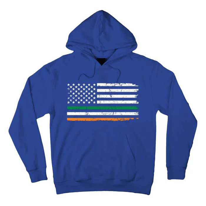 Distressed Patriotic Irish American Flag Gift Hoodie