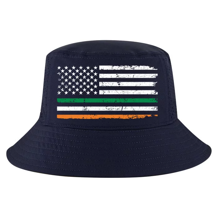 Distressed Patriotic Irish American Flag Gift Cool Comfort Performance Bucket Hat