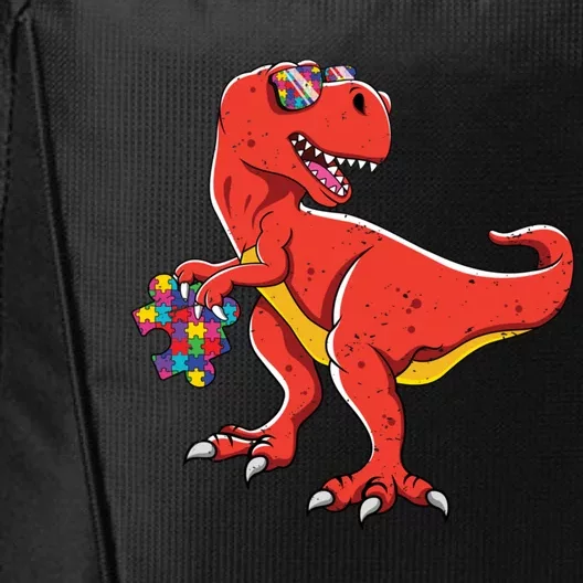 Dinosaur Puzzle In April Support Love Autism Awareness Meaningful Gift City Backpack