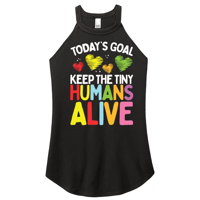 Daycare Provider Keep Tiny Humans Alive Childcare Teacher Women’s Perfect Tri Rocker Tank