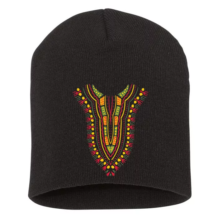 Dashiki Print Kente Ethnic African Pride Short Acrylic Beanie