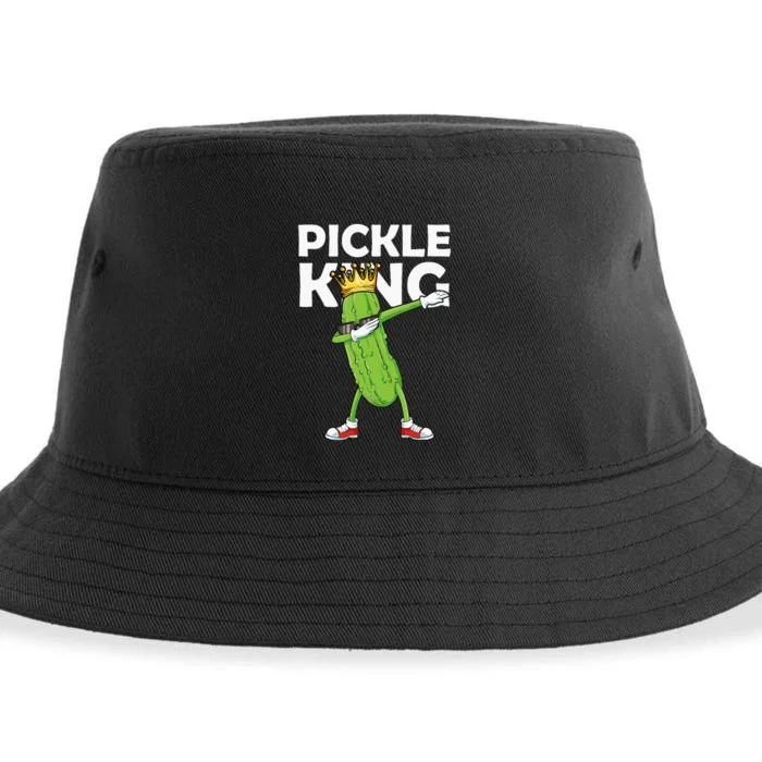 Dabbing Pickle King Cucumber Dab Funny Veggie Vegetarian Sustainable Bucket Hat