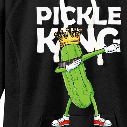 Dabbing Pickle King Cucumber Dab Funny Veggie Vegetarian Women's Fleece Hoodie