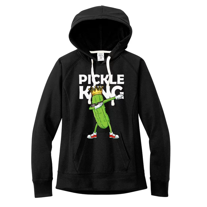 Dabbing Pickle King Cucumber Dab Funny Veggie Vegetarian Women's Fleece Hoodie