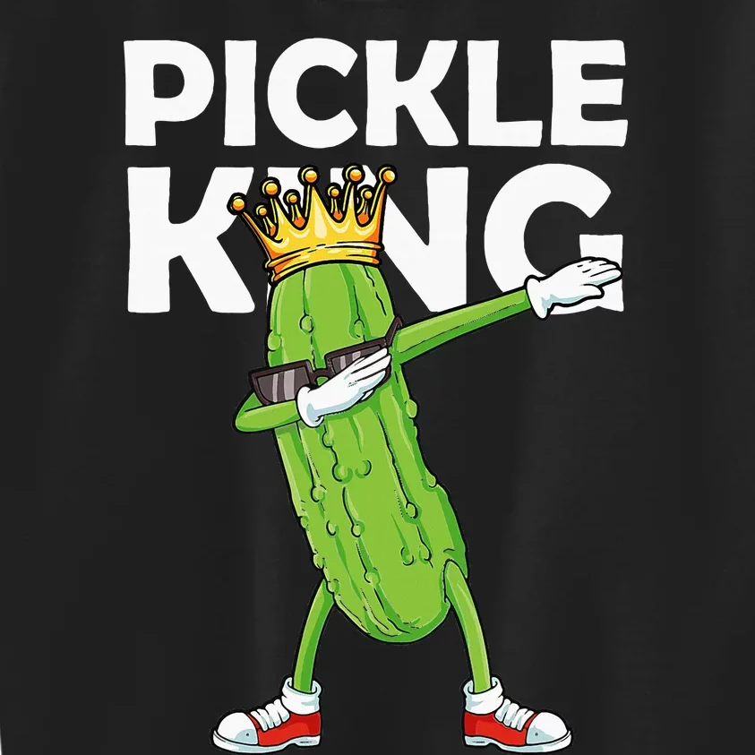 Dabbing Pickle King Cucumber Dab Funny Veggie Vegetarian Kids Sweatshirt