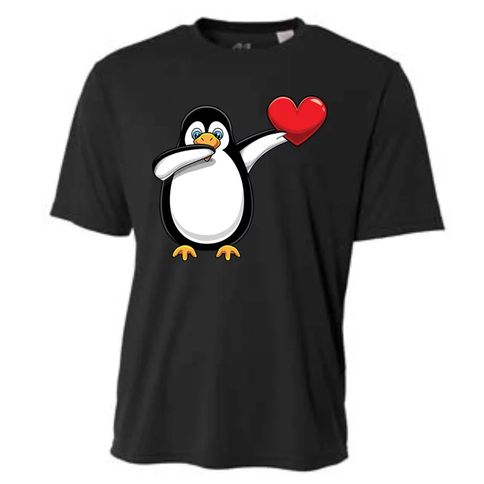 Dabbing Penguin Lover Dab Valentines Day Gift Cooling Performance Crew T-Shirt