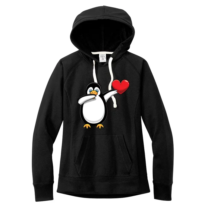 Dabbing Penguin Lover Dab Valentines Day Gift Women's Fleece Hoodie