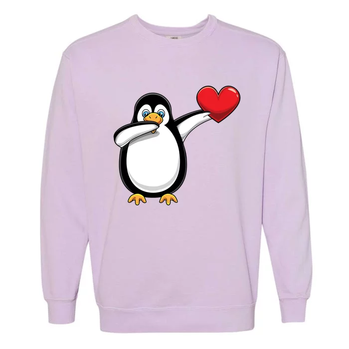 Dabbing Penguin Lover Dab Valentines Day Gift Garment-Dyed Sweatshirt