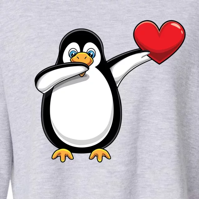 Dabbing Penguin Lover Dab Valentines Day Gift Cropped Pullover Crew