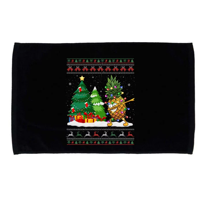 Dabbing Pineapple Lovers Santa Hat Ugly Christmas Sweater Meaningful Gift Microfiber Hand Towel