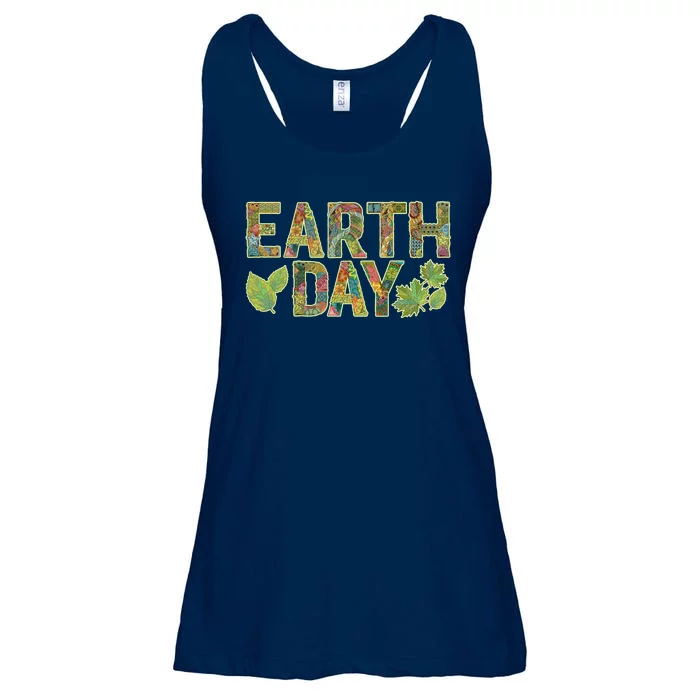 Decorative Pattern Letters Earth Day Ladies Essential Flowy Tank