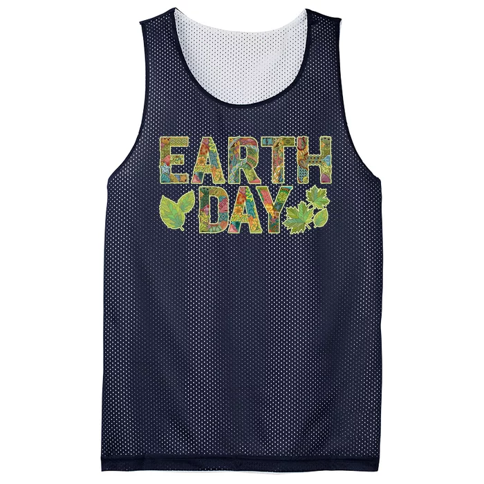 Decorative Pattern Letters Earth Day Mesh Reversible Basketball Jersey Tank