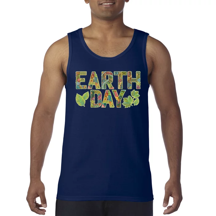 Decorative Pattern Letters Earth Day Tank Top