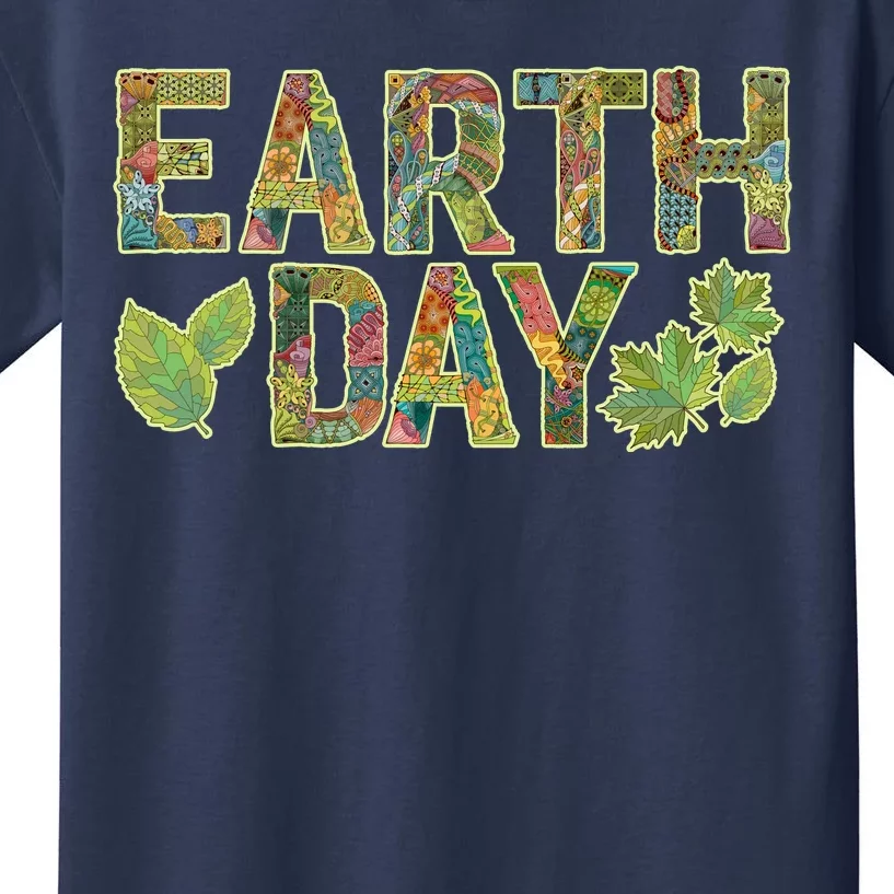 Decorative Pattern Letters Earth Day Kids T-Shirt