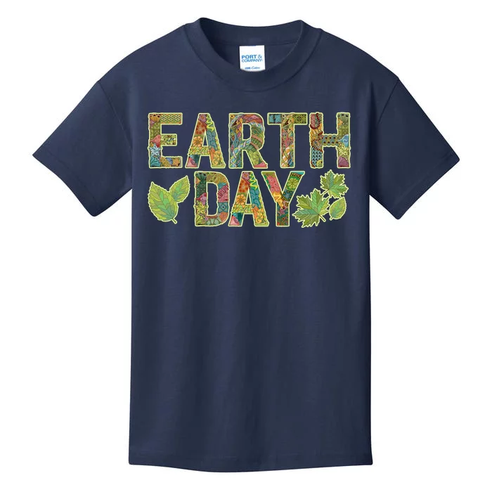 Decorative Pattern Letters Earth Day Kids T-Shirt